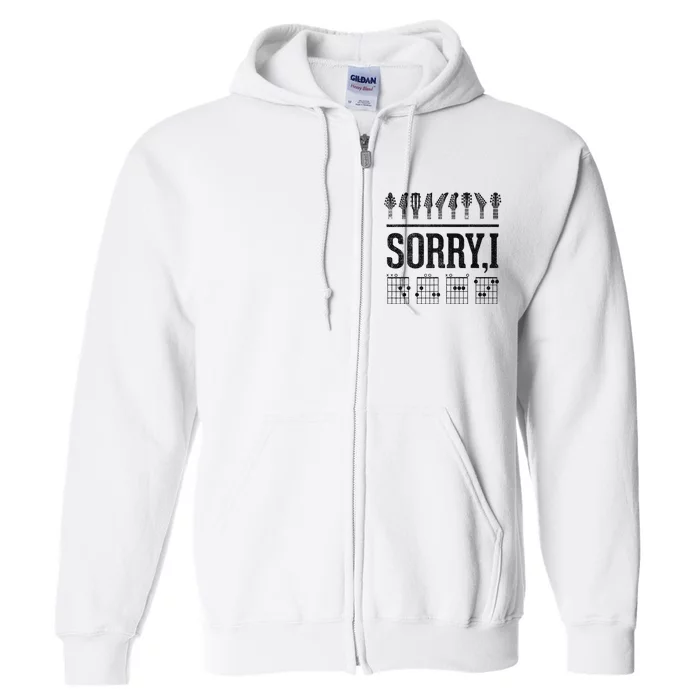 Sorry IDGAF Hidden Message Music Note Dgaf Guitar Chords Full Zip Hoodie