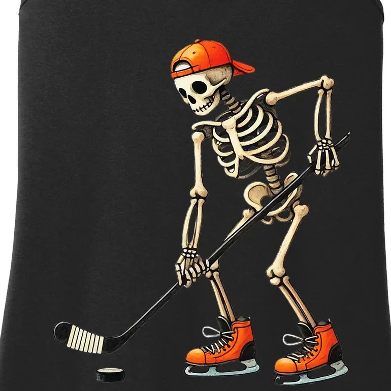 Skeleton Ice Hockey Halloween Costume Ladies Essential Tank