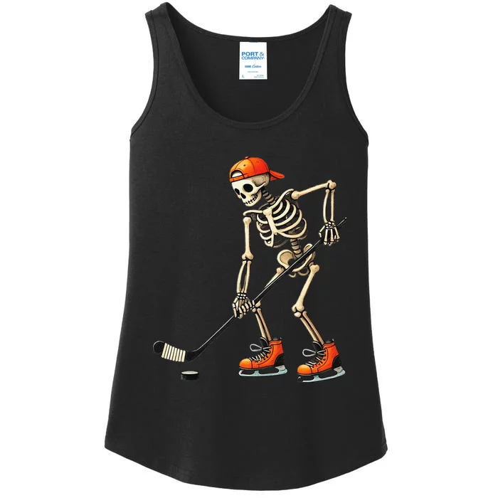 Skeleton Ice Hockey Halloween Costume Ladies Essential Tank