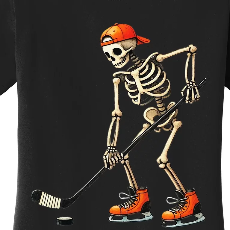 Skeleton Ice Hockey Halloween Costume Women's T-Shirt