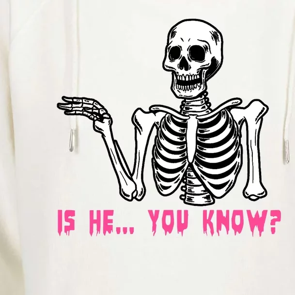 Skeleton Is He You Know Meme Womens Funnel Neck Pullover Hood