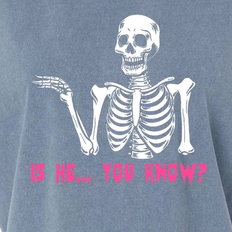 Skeleton Is He You Know Meme Garment-Dyed Women's Muscle Tee