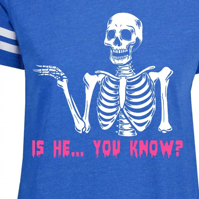 Skeleton Is He You Know Meme Enza Ladies Jersey Football T-Shirt