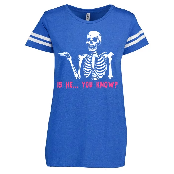 Skeleton Is He You Know Meme Enza Ladies Jersey Football T-Shirt