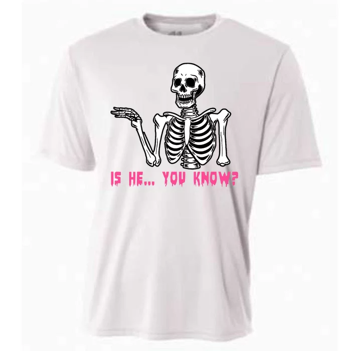 Skeleton Is He You Know Meme Cooling Performance Crew T-Shirt