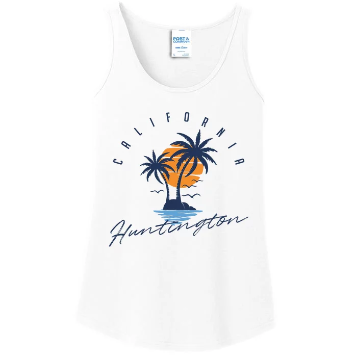 Summer In Huntington Beach Californa Ladies Essential Tank