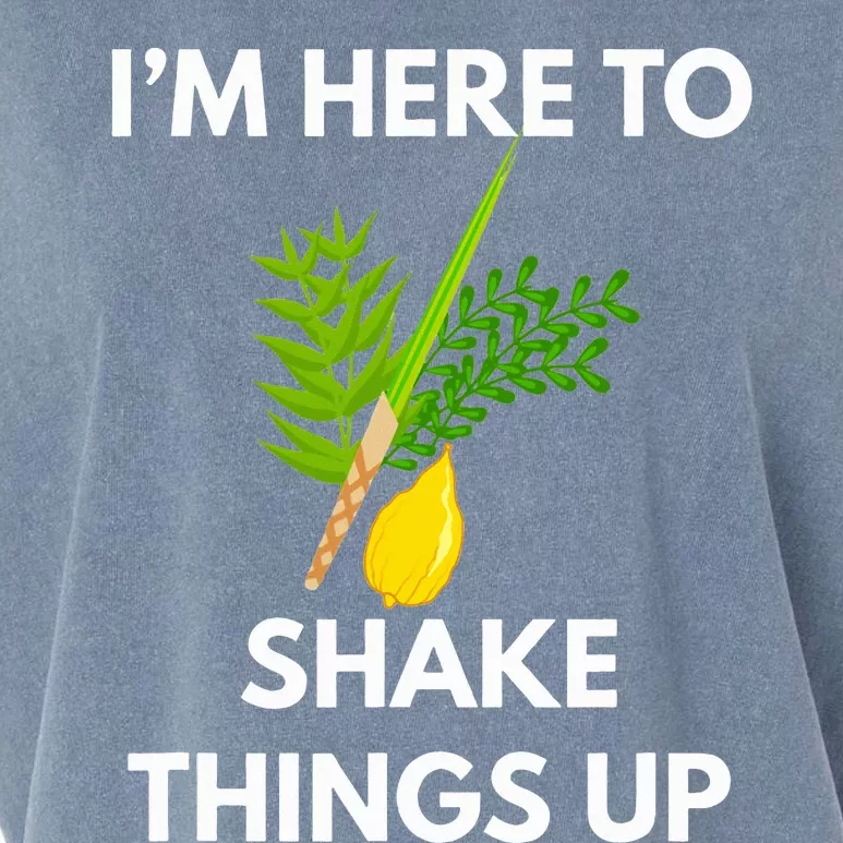 Sukkot IM Here To Shake Things Up Lulav Etrog Jewish Sukkah Garment-Dyed Women's Muscle Tee