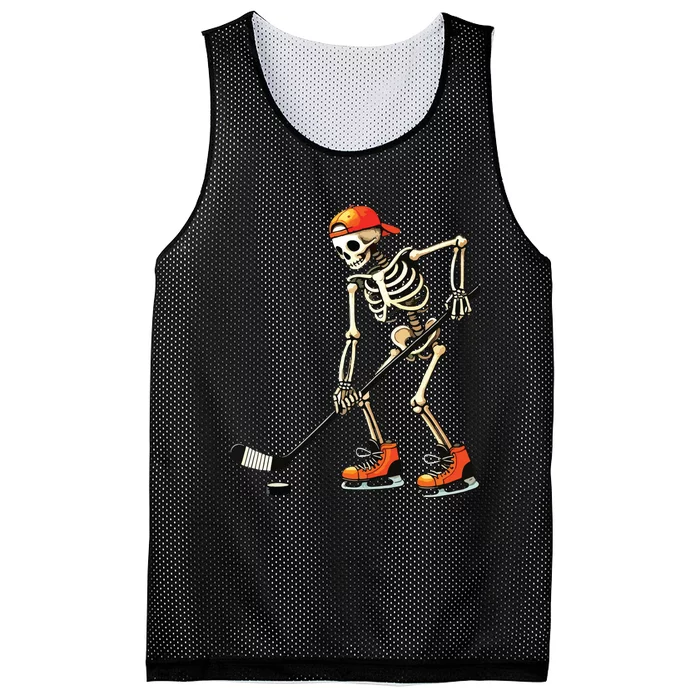 Skeleton Ice Hockey Halloween Mesh Reversible Basketball Jersey Tank