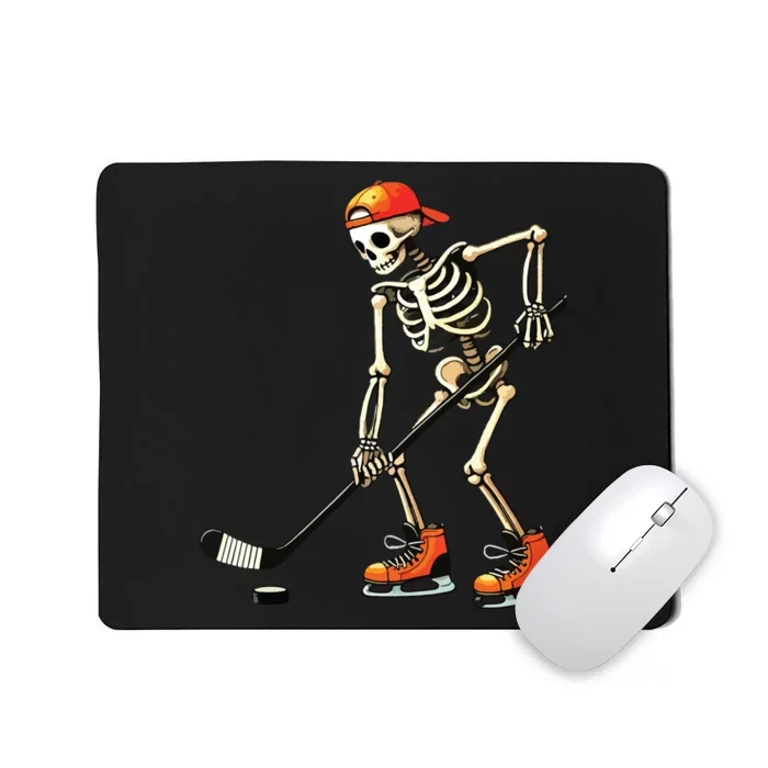 Skeleton Ice Hockey Halloween Mousepad