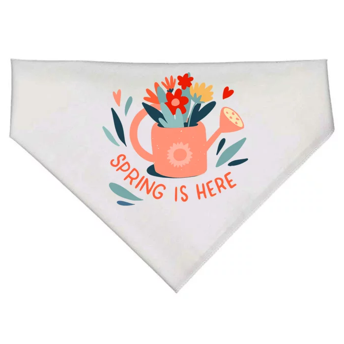 Spring Is Here Gardening Floral USA-Made Doggie Bandana