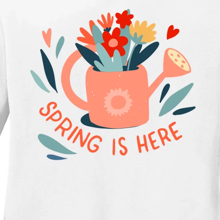 Spring Is Here Gardening Floral Ladies Long Sleeve Shirt