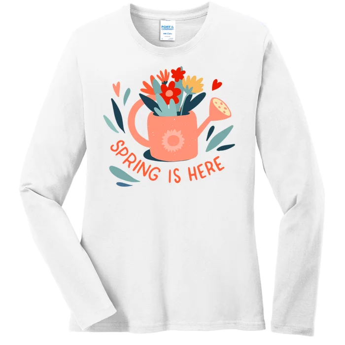 Spring Is Here Gardening Floral Ladies Long Sleeve Shirt