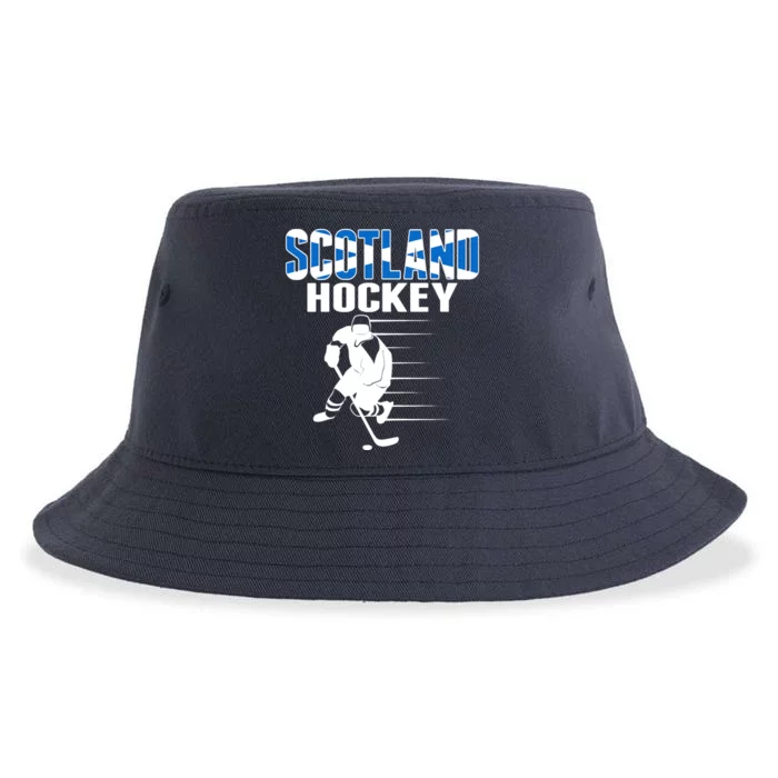 Scotland Ice Hockey Lovers Jersey Scottish Hockey Team Fans Premium Sustainable Bucket Hat