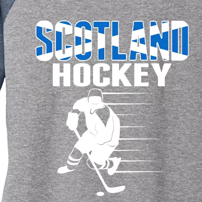 Scotland Ice Hockey Lovers Jersey Scottish Hockey Team Fans Premium Women's Tri-Blend 3/4-Sleeve Raglan Shirt