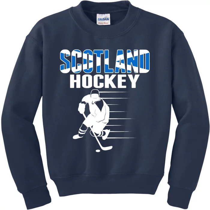 Scotland Ice Hockey Lovers Jersey Scottish Hockey Team Fans Premium Kids Sweatshirt