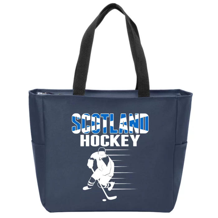 Scotland Ice Hockey Lovers Jersey Scottish Hockey Team Fans Premium Zip Tote Bag