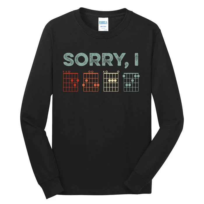 Sorry Idgaf Hidden Message Guitar Chords Music Note Tall Long Sleeve T-Shirt