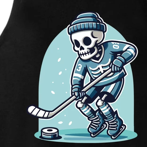 Skeleton Ice Hockey Ladies Tri-Blend Wicking Tank