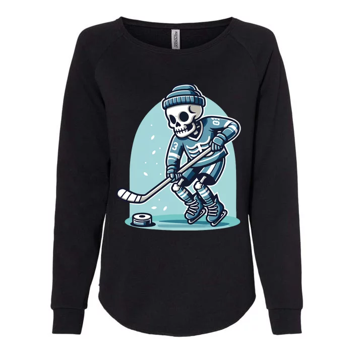 Skeleton Ice Hockey Womens California Wash Sweatshirt