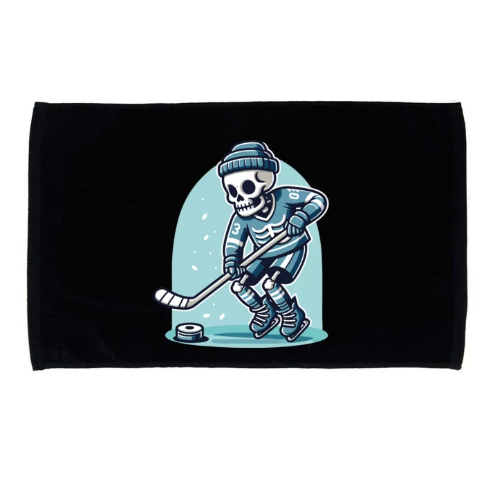 Skeleton Ice Hockey Microfiber Hand Towel