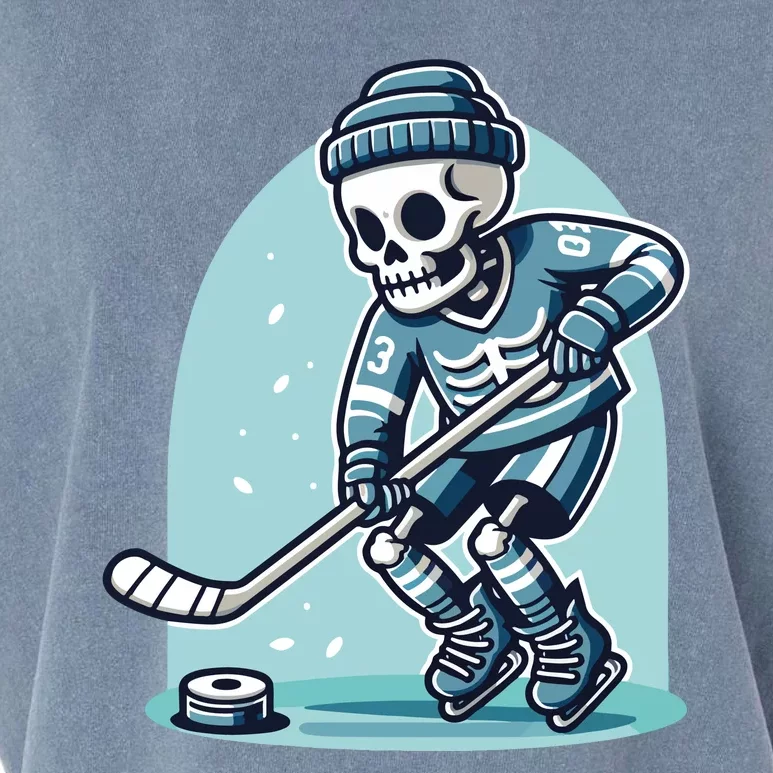 Skeleton Ice Hockey Garment-Dyed Women's Muscle Tee