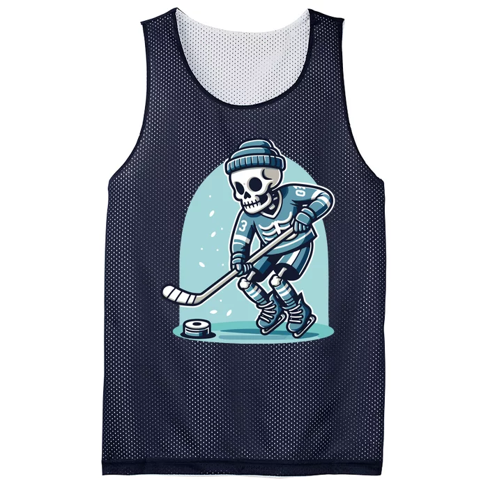 Skeleton Ice Hockey Mesh Reversible Basketball Jersey Tank