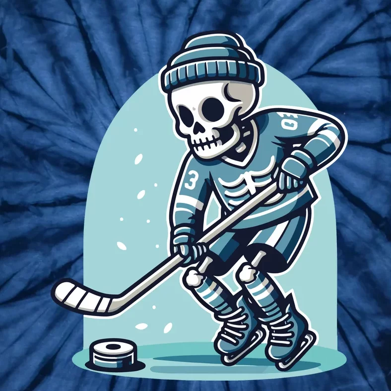 Skeleton Ice Hockey Tie-Dye T-Shirt