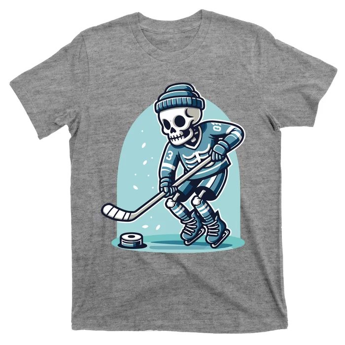 Skeleton Ice Hockey T-Shirt