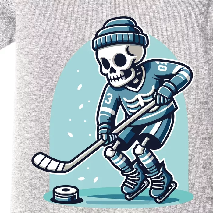 Skeleton Ice Hockey Baby Bodysuit