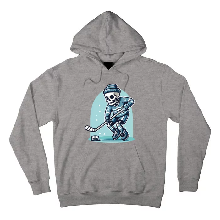 Skeleton Ice Hockey Tall Hoodie