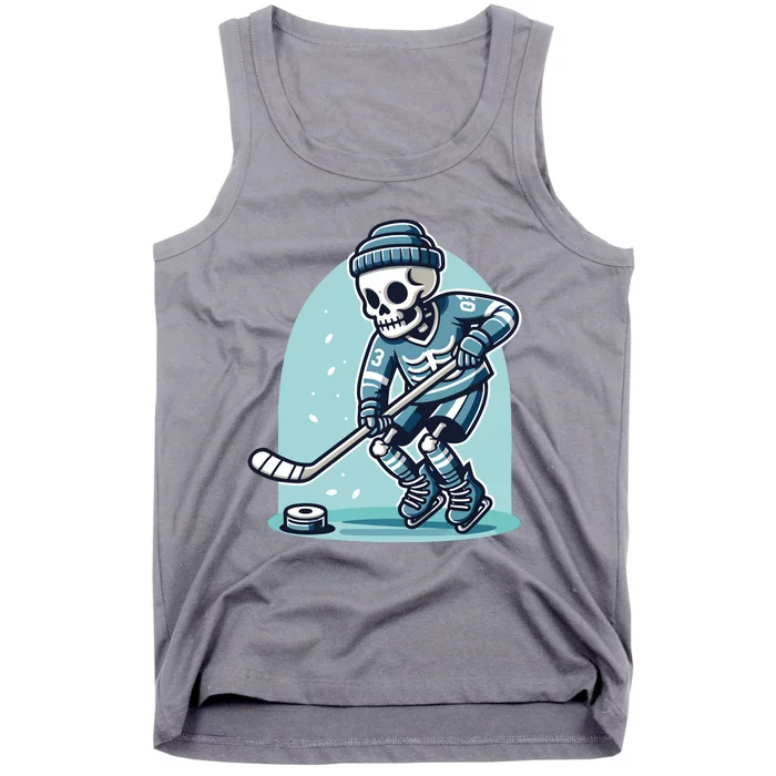 Skeleton Ice Hockey Tank Top