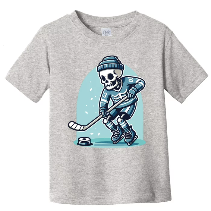 Skeleton Ice Hockey Toddler T-Shirt