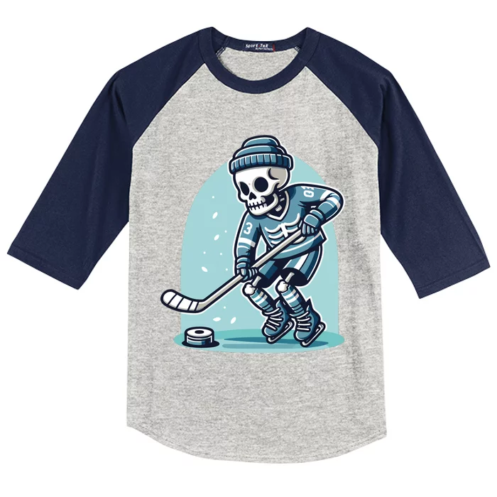 Skeleton Ice Hockey Kids Colorblock Raglan Jersey