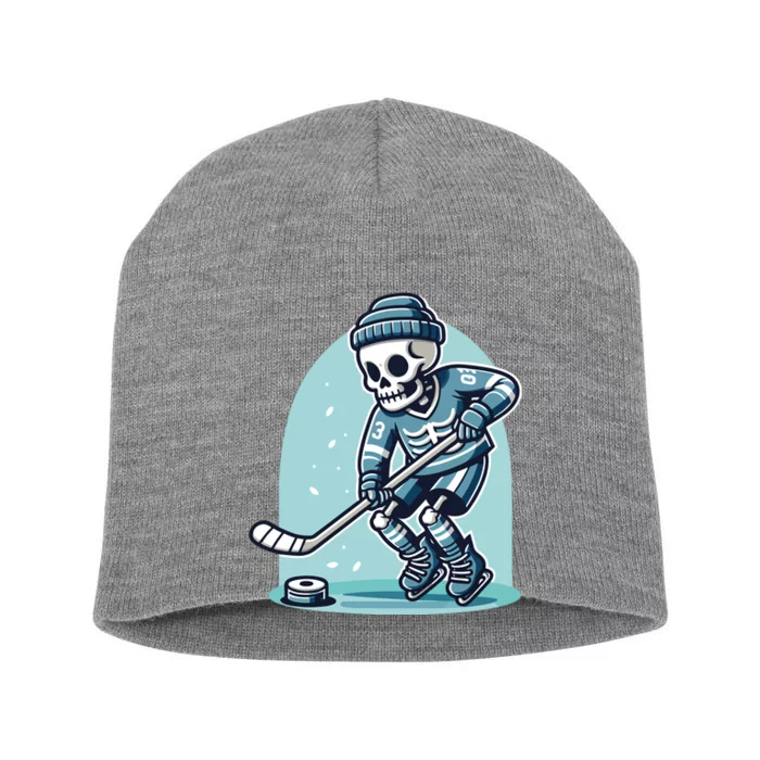 Skeleton Ice Hockey Short Acrylic Beanie