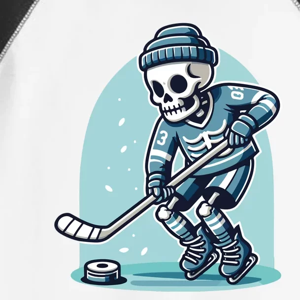 Skeleton Ice Hockey Toddler Fine Jersey T-Shirt