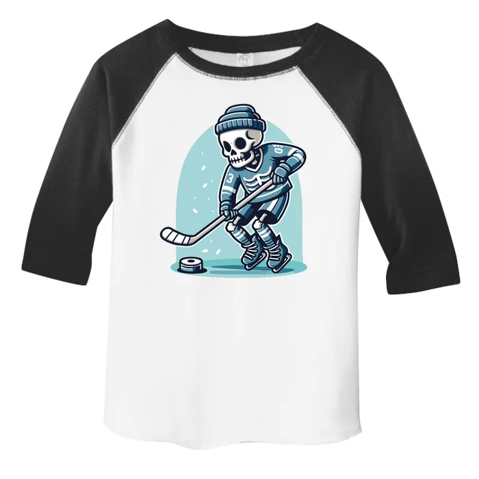 Skeleton Ice Hockey Toddler Fine Jersey T-Shirt