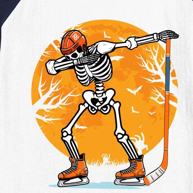 Skeleton Ice Hockey Halloween Dabbing Halloween Hockey Cute Gift Baseball Sleeve Shirt