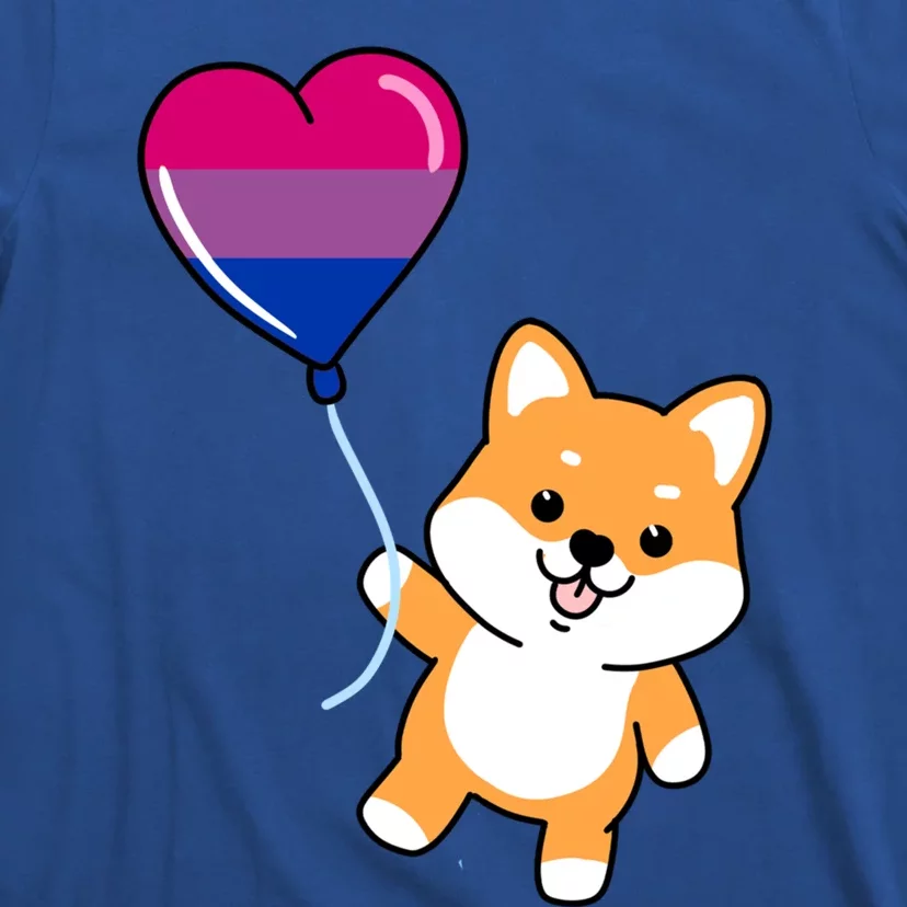 Shiba Inu Heart Balloon Bisexual Pride Funny Gift T-Shirt