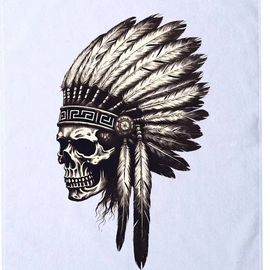 Skull Indian Headdress Skull Chief Indian Skull Platinum Collection Golf Towel