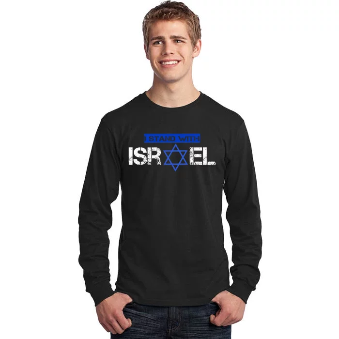 Support Israel I Stand With Israel Israeli Flag Tall Long Sleeve T-Shirt