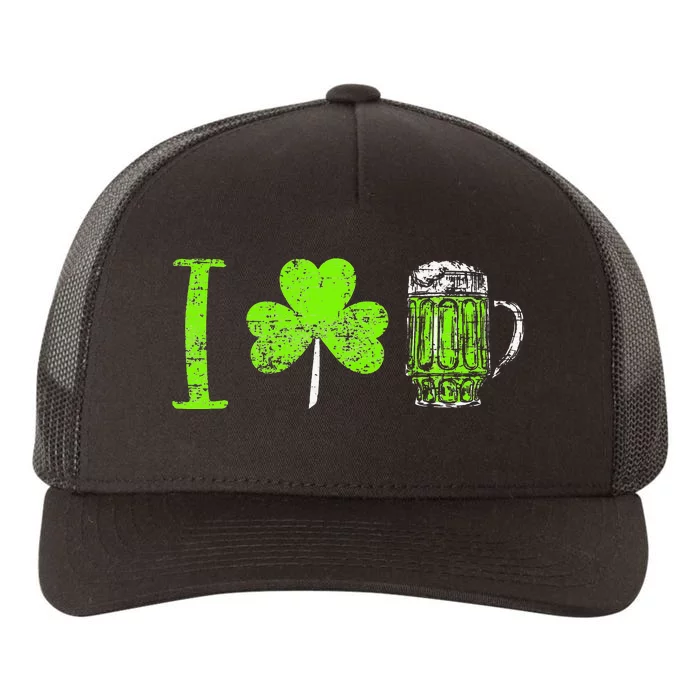 shamrock Irish I Love Beer Lover St Patricks Day Yupoong Adult 5-Panel Trucker Hat