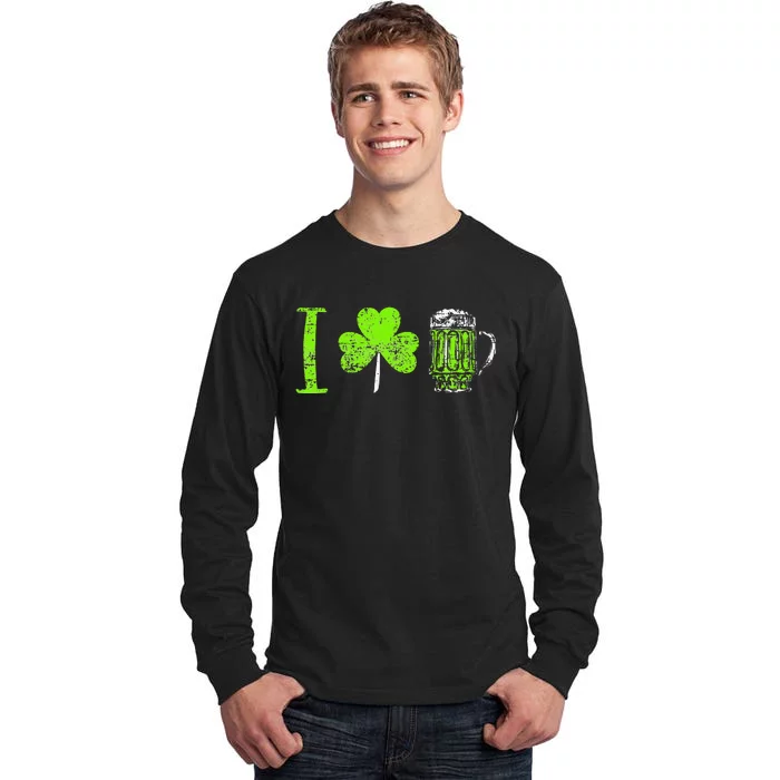 shamrock Irish I Love Beer Lover St Patricks Day Tall Long Sleeve T-Shirt