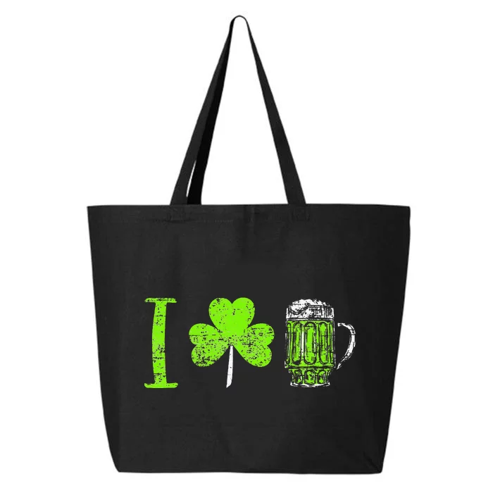 shamrock Irish I Love Beer Lover St Patricks Day 25L Jumbo Tote