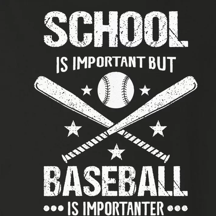 School Is Important But Baseball Is Importanter Baseballer Toddler Long Sleeve Shirt