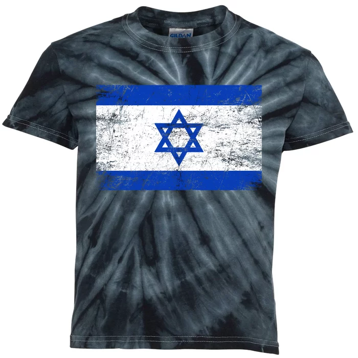 Support Israel I Stand With Israel Israeli Flag Kids Tie-Dye T-Shirt