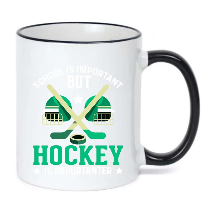 School Is Important But Hockey Is Importanter Hockey Players Great Gift Black Color Changing Mug