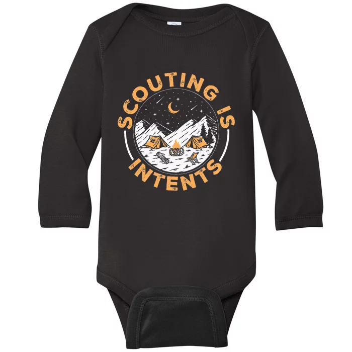 Scouting Is Intents Scout Funny Camping Baby Long Sleeve Bodysuit