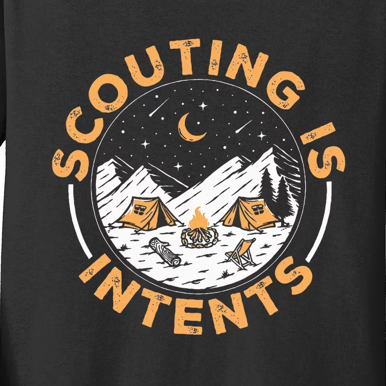 Scouting Is Intents Scout Funny Camping Kids Long Sleeve Shirt