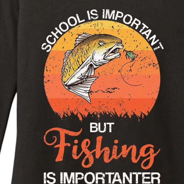 School Is Important But Fishing Is Importanter Womens CVC Long Sleeve Shirt