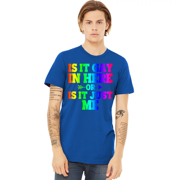 Sarcastic Is It Gay In Here Or Is It Just Me Cute Gift Premium T-Shirt